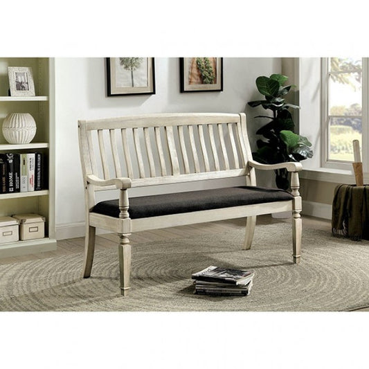 FOA Georgia Transitional Curved Armrest Loveseat Bench