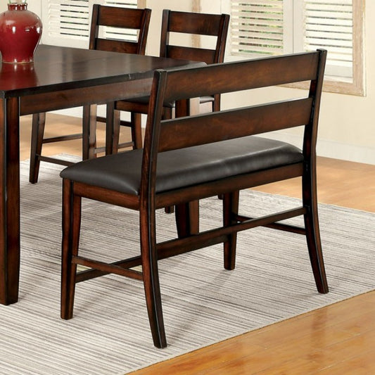 FOA Dickinson Transitional Dark Cherry Counter Height Dining Bench