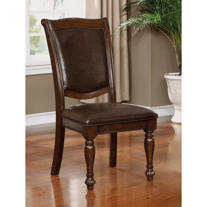 FOA Alpena Transitional Faux Leather Dining Side Chair - Set of 2