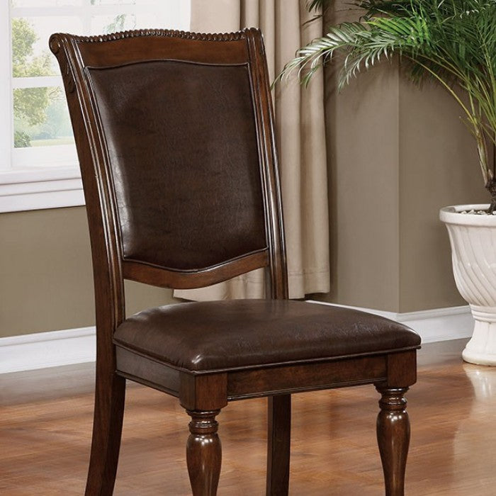 FOA Alpena Transitional Faux Leather Dining Side Chair - Set of 2