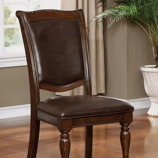FOA Alpena Transitional Faux Leather Dining Side Chair - Set of 2