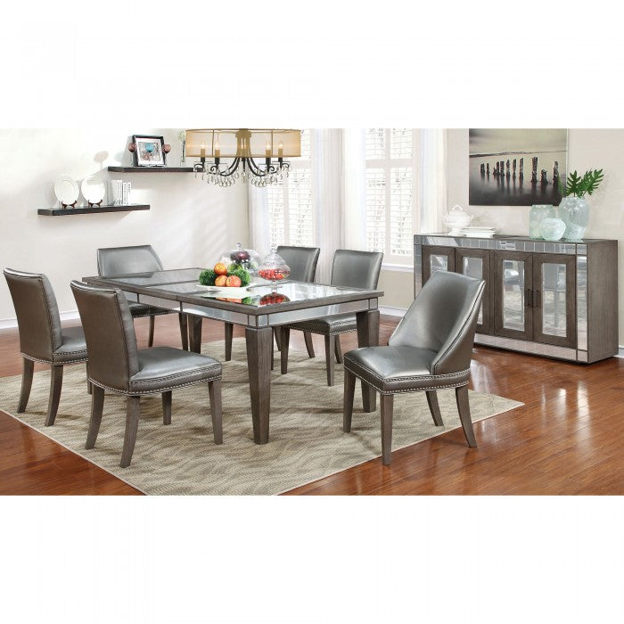 FOA Sturgis Contemporary Dark Gray Finish Dining Side Chair - Set of 2