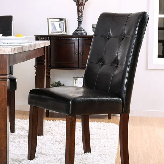 FOA Marstone Transitional Faux Leather Set of 2 Dining Side Chair