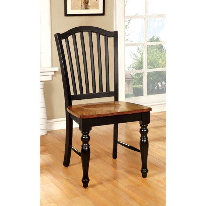 FOA Mayville Transitional Antique Oak Dining Side Chair - Set of 2