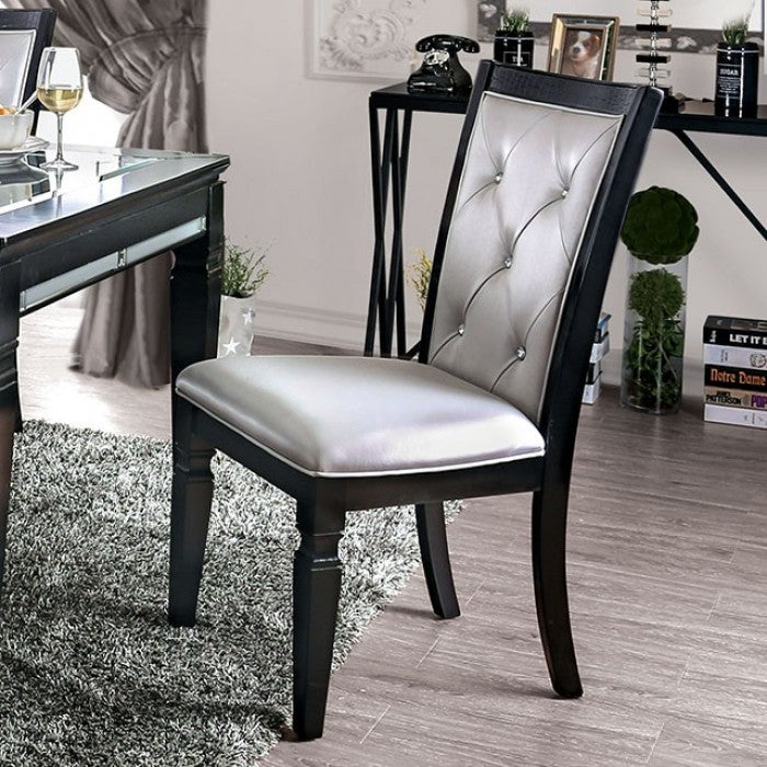 FOA Alena Transitional Button Tufted Set of 2 Dining Side Chair