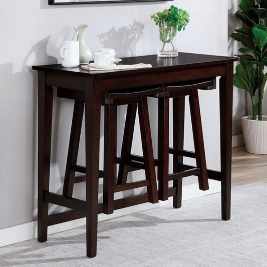FOA Elinor Transitional Tibetan-Style 3 Piece Bar Table Set - Espresso