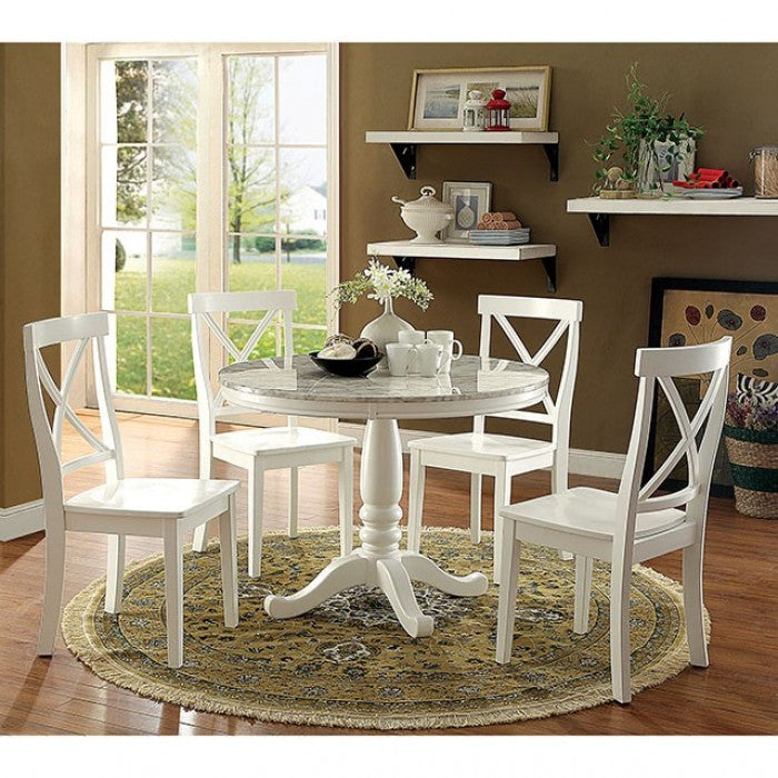 FOA Penelope Transitional X-Cross Back Design Dining Arm Chair - Set of 2
