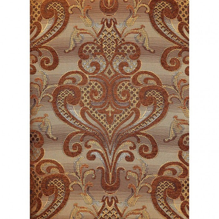 FOA Medieve Traditional Damask Print Fabric Dining Arm Chair Set of 2