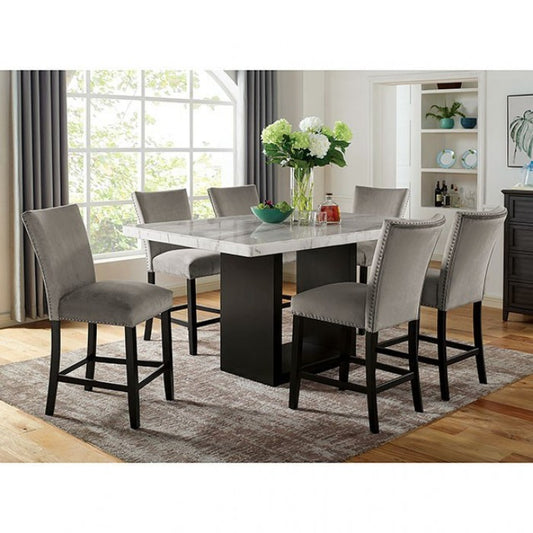 Kian Genuine White Marble Dining Set