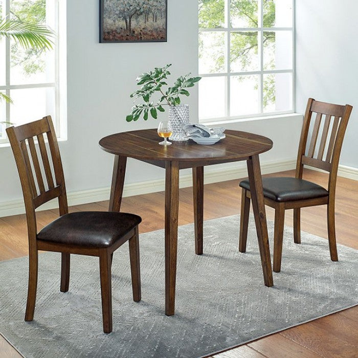 FOA Blackwood Transitional 3-Piece Round Dining Set