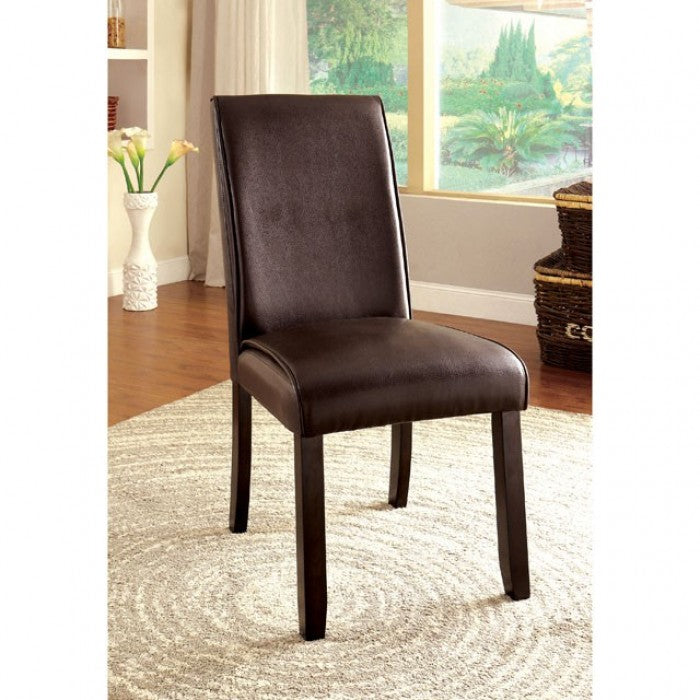 FOA Gladstone Transitional Dark Walnut Dining Side Chair - Set of 2