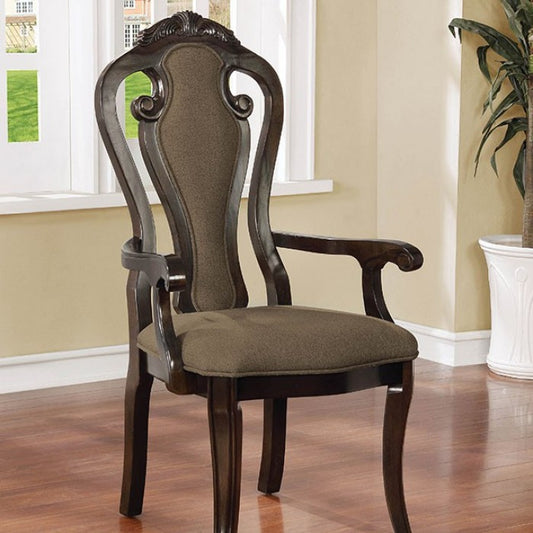 FOA Rosalina Transitional Fiddle Back Design Set of 2 Dining Arm Chair