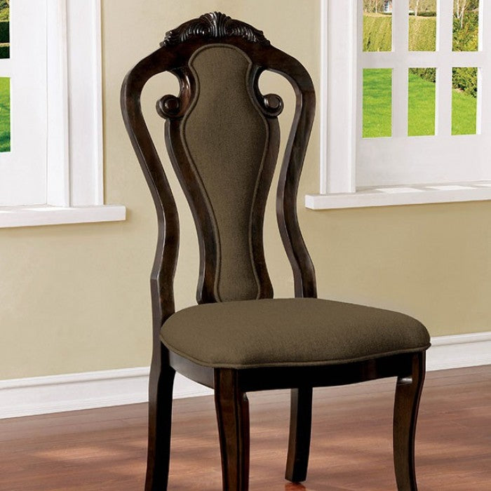FOA Rosalina Transitional Fiddle Back Design Set of 2 Dining Side Chair
