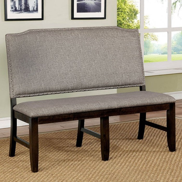 FOA Teagan Transitional Nailhead Trim Dining Bench