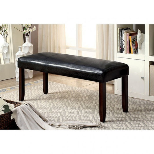 FOA Brent Transitional Faux Leather Padded Dining Bench