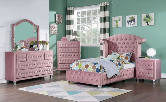 Zohar Twin Size 4 Pc Bedroom Set - Red