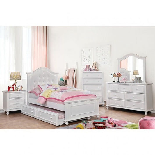 Olivia Twin Size 4 Pc Bedroom Set - White