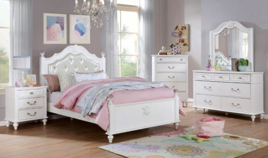 Belva Twin Size 4 Pc Bedroom Set - White