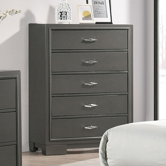 Alison Contemporary 5-Drawer Chest - Gray