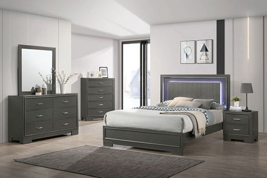 Alison Contemporary King Bed - Gray