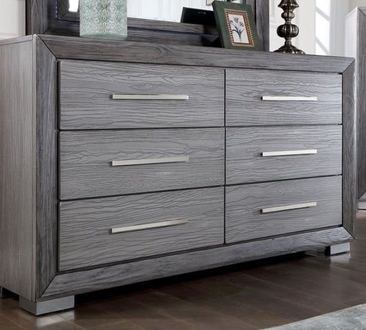 Raiden Transitional 6-Drawer Dresser - Gray