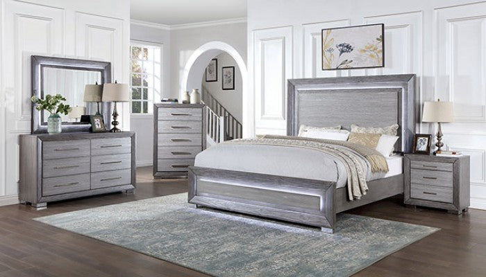 Raiden 4-Piece King Bedroom Set - Gray