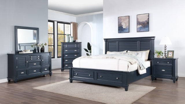 Manzanillo Transitional King Bed - Slate Blue
