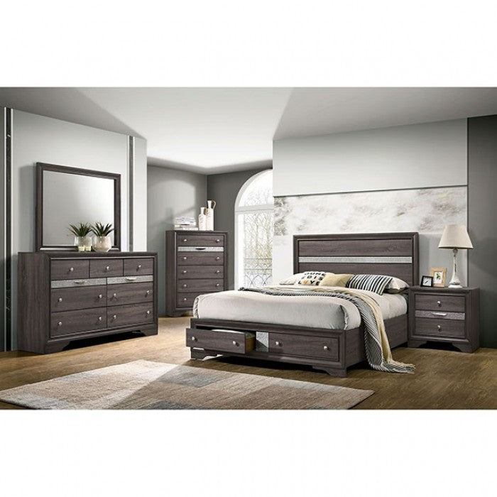 Chrissy 4-Piece King Bedroom Set - Gray