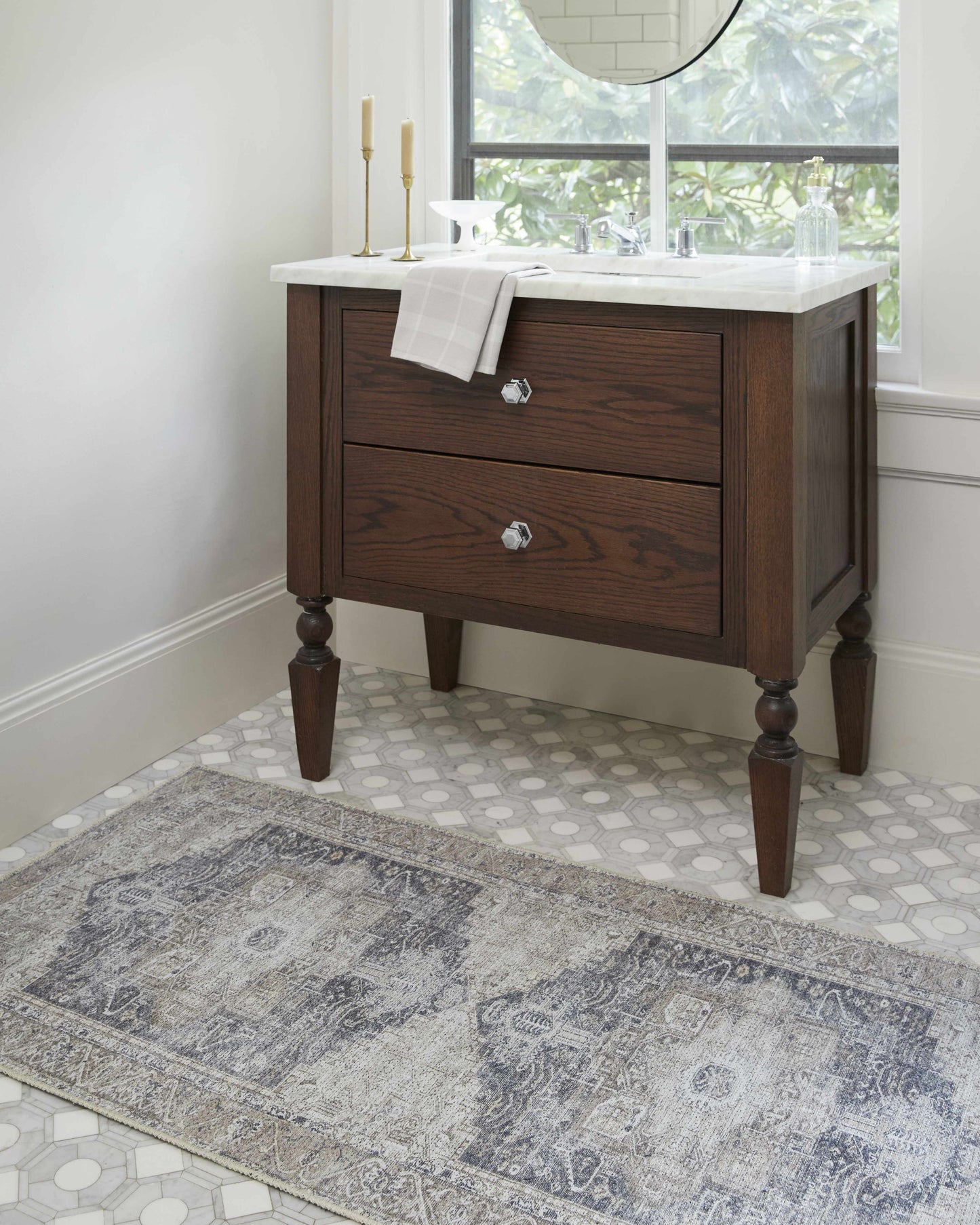 Beige Rosman Washable Area Rug - Promo