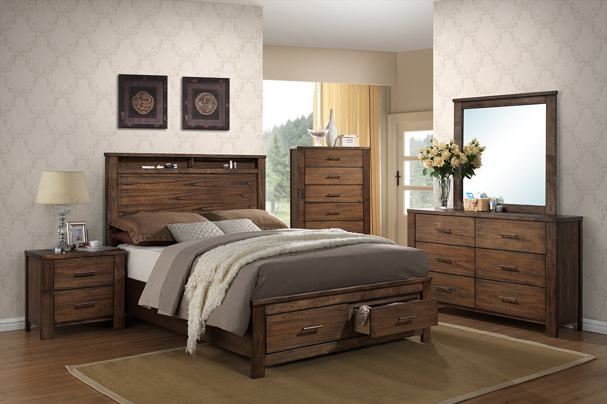 Poundex Contemporary Design Brown 2 Drawer Nightstand - F4881