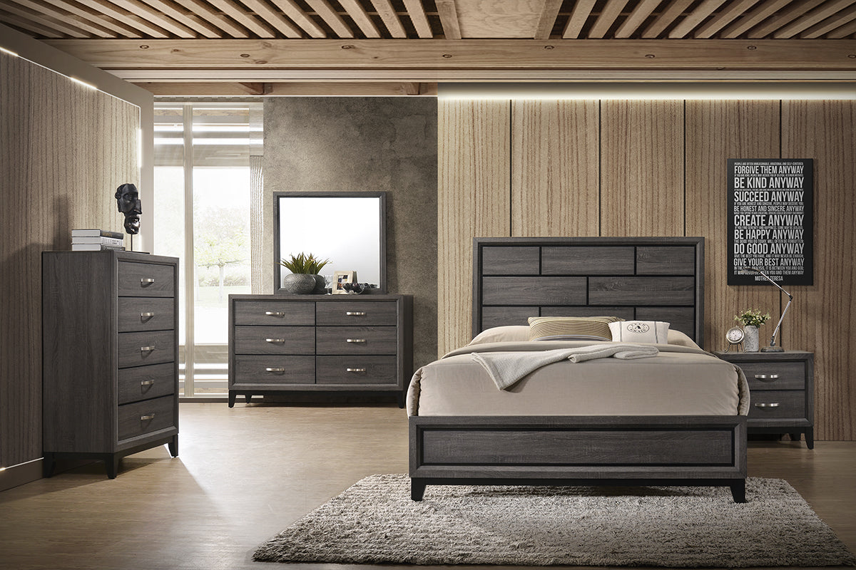 Poundex Elegant Modern Minimalist Design Gray 6 Drawer Dresser - F4963