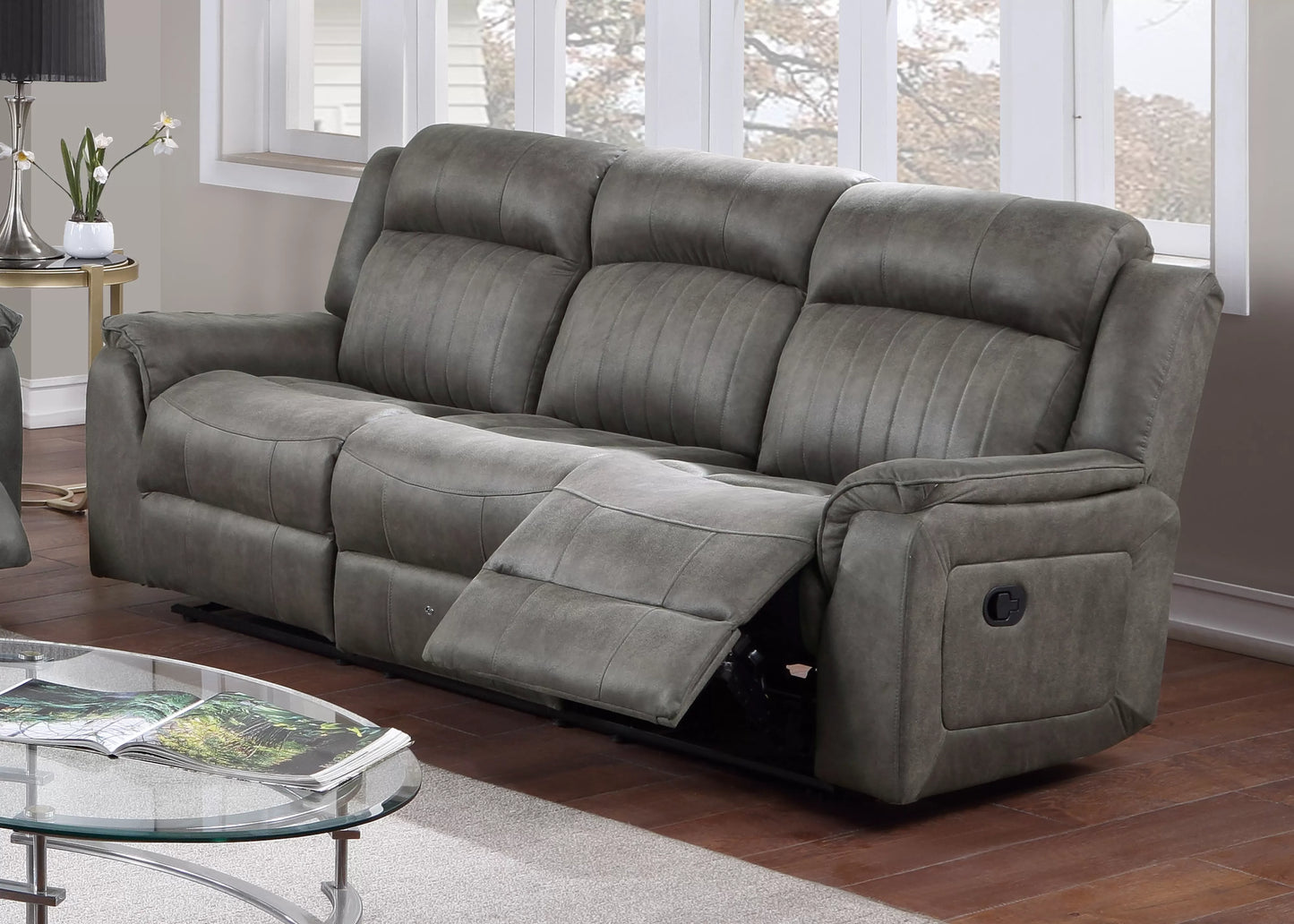 Moore Plush Leatherette Motion Sofa