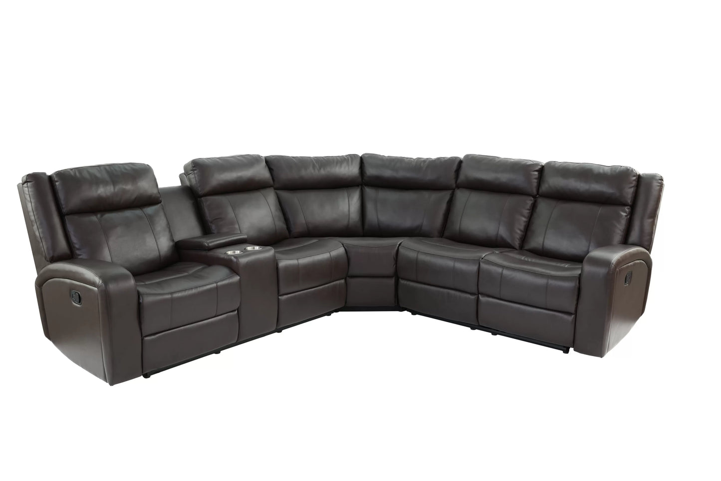 Sinbad Transitional Motion Sectional with Console - Brown