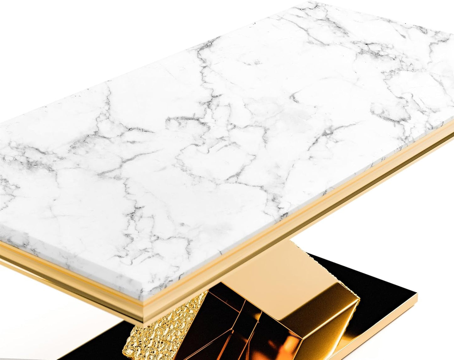 Palazzo Modern Gold Dining Table with Sintered Stone Top