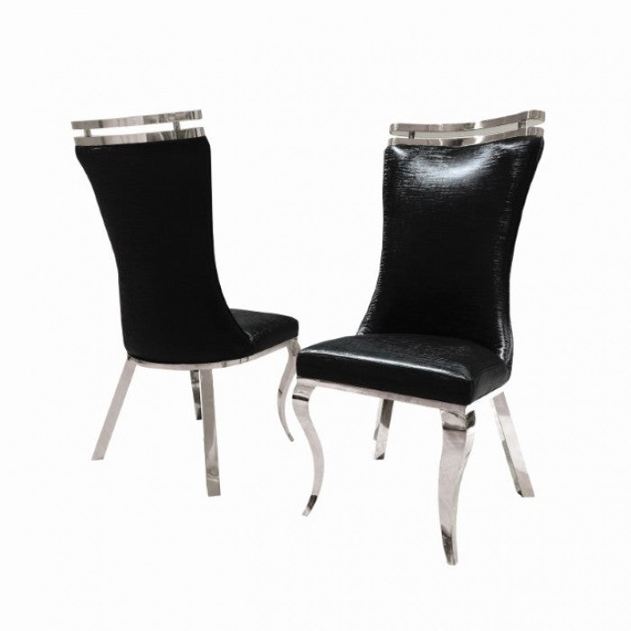 Palazzo 79" 7-Piece White Sintered Stone & Chrome Dining Set - White & Chrome