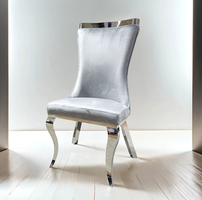 Basilicata Gray Tiger Print Leatherette Side Chairs (Set of 2)