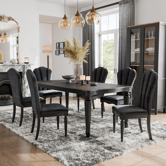 Melodi Parc 7-Piece Glam Dining by Furniture of America, Black