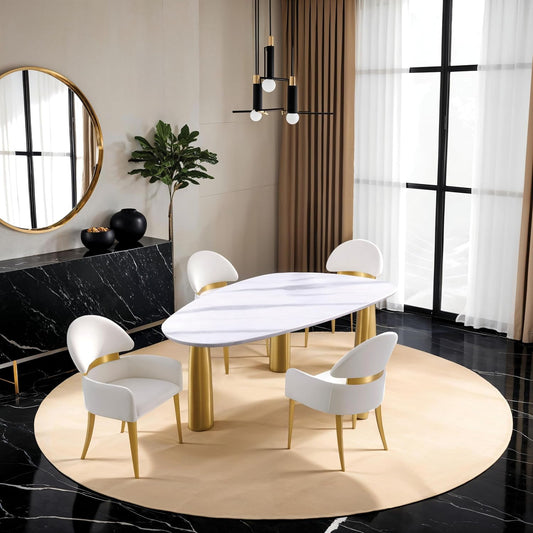 Northam Contemporary White Sintered Stone 7-Piece Dining Set