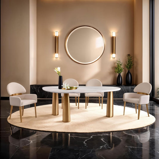 Northam Contemporary White Sintered Stone 7-Piece Dining Set