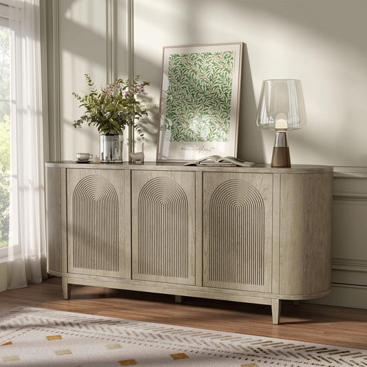 Sterling West Modern Farmhouse Dining Server in White Oak