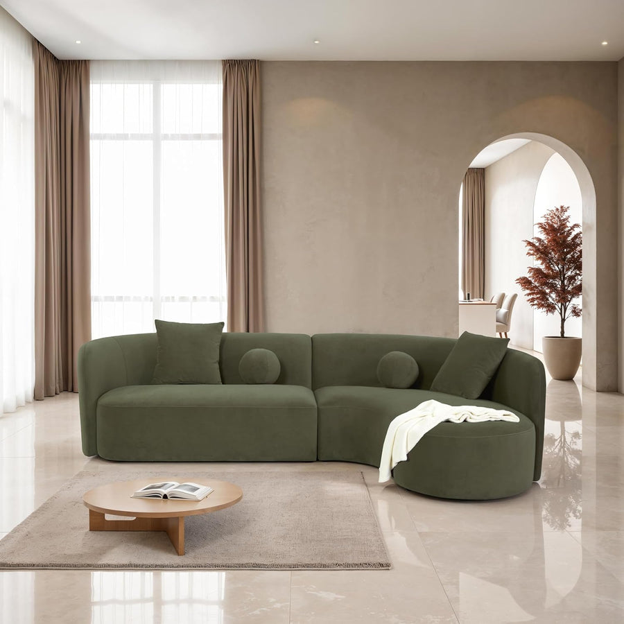 Revello 112" Chenille Sectional - Green
