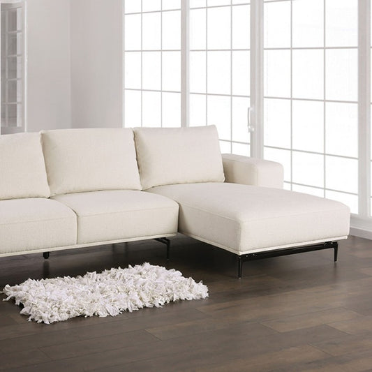 Baerum Contemporary White Wool Sectional