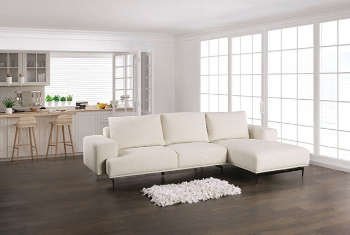 Baerum Contemporary White Wool Sectional