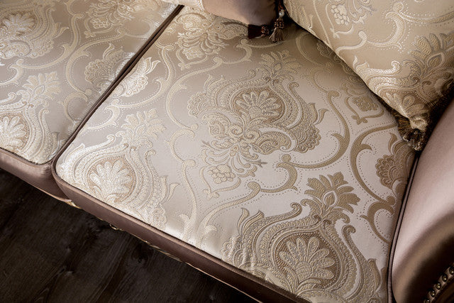 Albacete Traditional Velvet Sofa – Dark Cherry & Brown