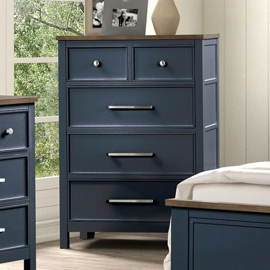 Pinetop Bedroom Chest - Blue/Dark Brown