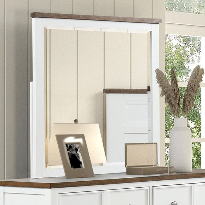 Pinetop Dresser Mirror - White/Dark Brown