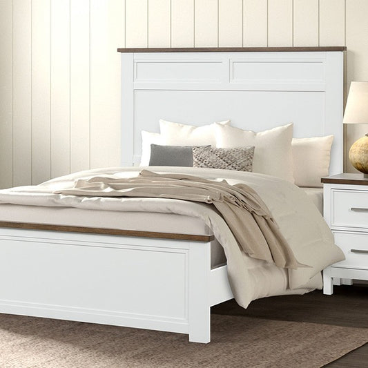 Pinetop Twin Bed - White/Dark Brown