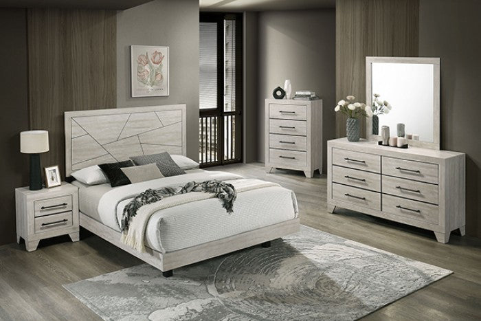 Dubuque 4-Piece King Bedroom Set - Light Gray