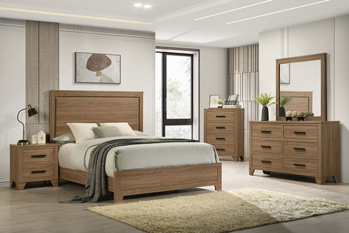 Panelli Full Size 4 Pc Bedroom Set - Walnut