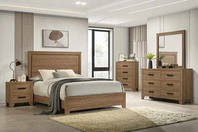 Panelli 4-Piece King Bedroom Set - Walnut